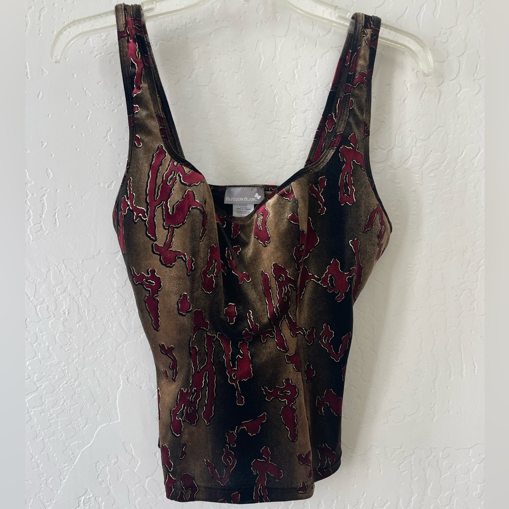 Papillon Blanc Women’s Gold Red Top Large